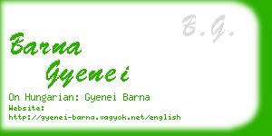 barna gyenei business card